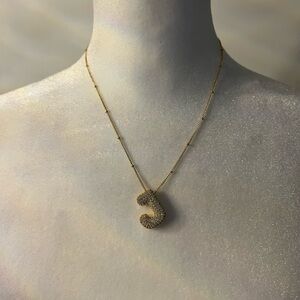 Gold J Initial Pendant Necklace